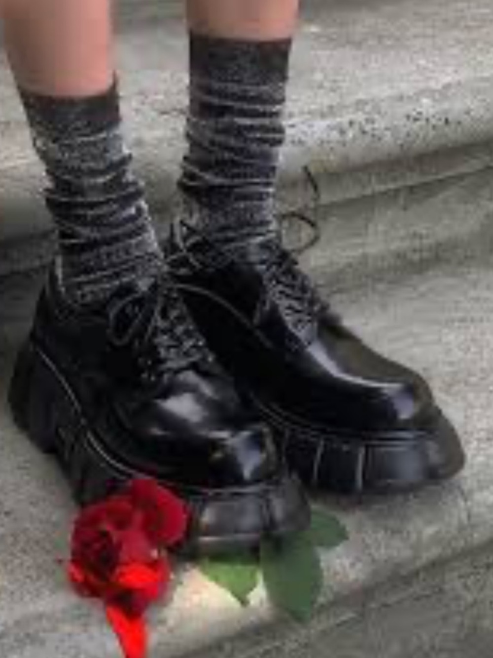 Jeffrey Campbell Black Barge Chunky Platform Oxford Shoes  Lace Up Punk Grunge 9 - Picture 2 of 16